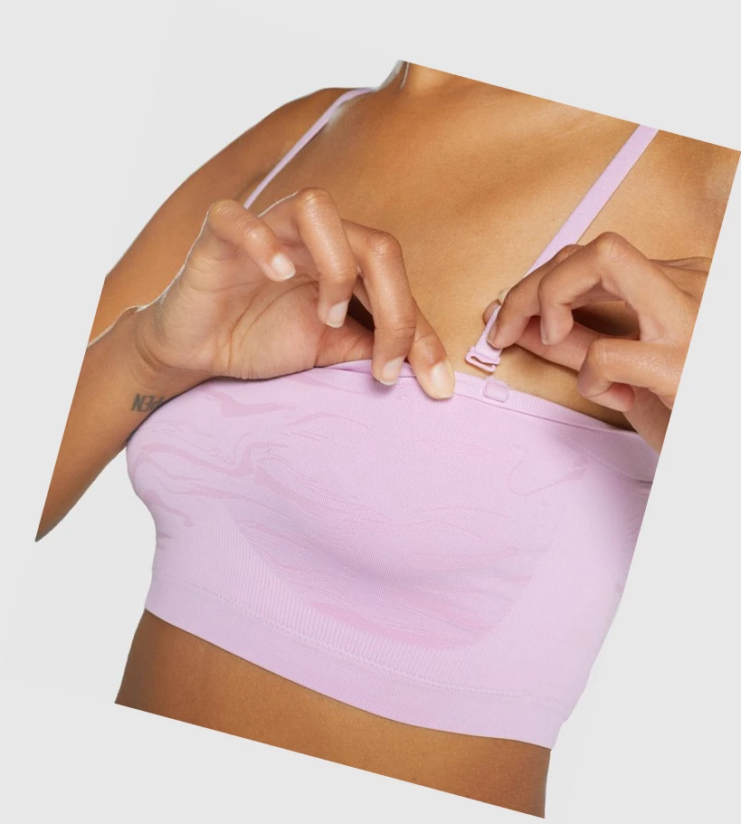 Gymshark Seamless Bandeau Naisten Alusvaatteet Vaaleanpinkki | VWOGCL817