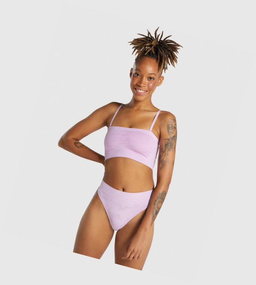 Gymshark Seamless Bandeau Naisten Alusvaatteet Vaaleanpinkki | VWOGCL817