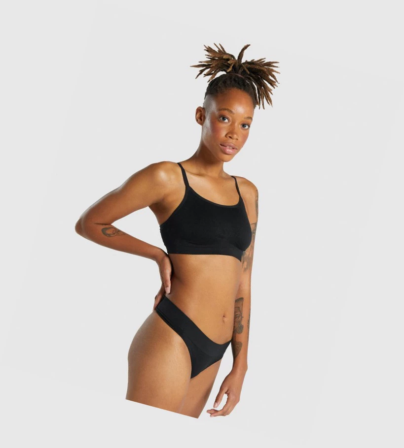 Gymshark Seamless High Neck Bralette Naisten Alusvaatteet Mustat | GOSYUQ057