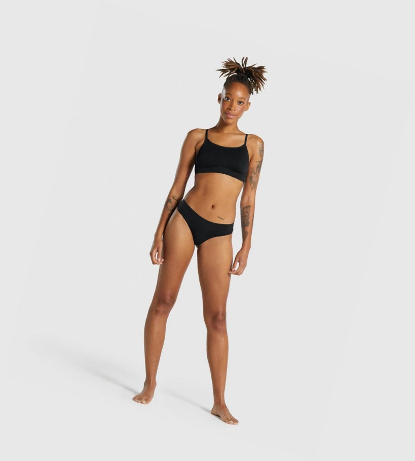 Gymshark Seamless High Neck Bralette Naisten Alusvaatteet Mustat | GOSYUQ057