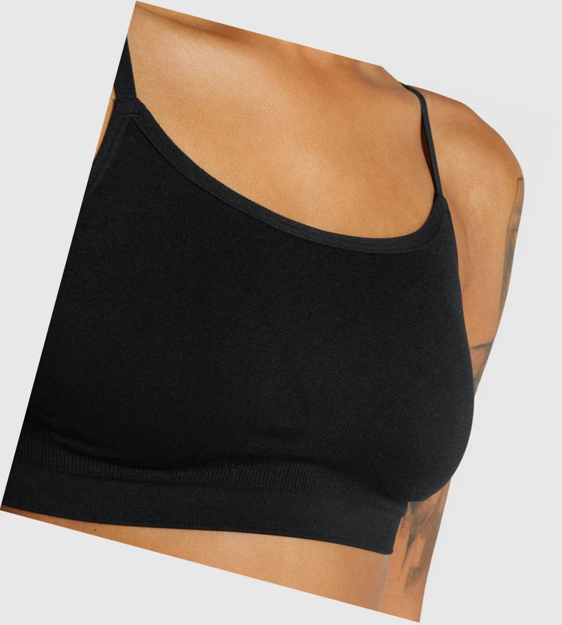 Gymshark Seamless High Neck Bralette Naisten Alusvaatteet Mustat | GOSYUQ057