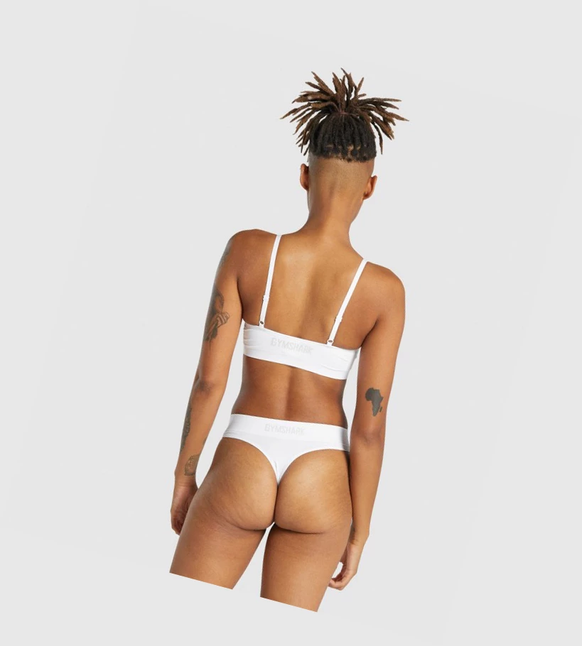 Gymshark Seamless High Neck Bralette Naisten Alusvaatteet Valkoinen | LGXNIM475