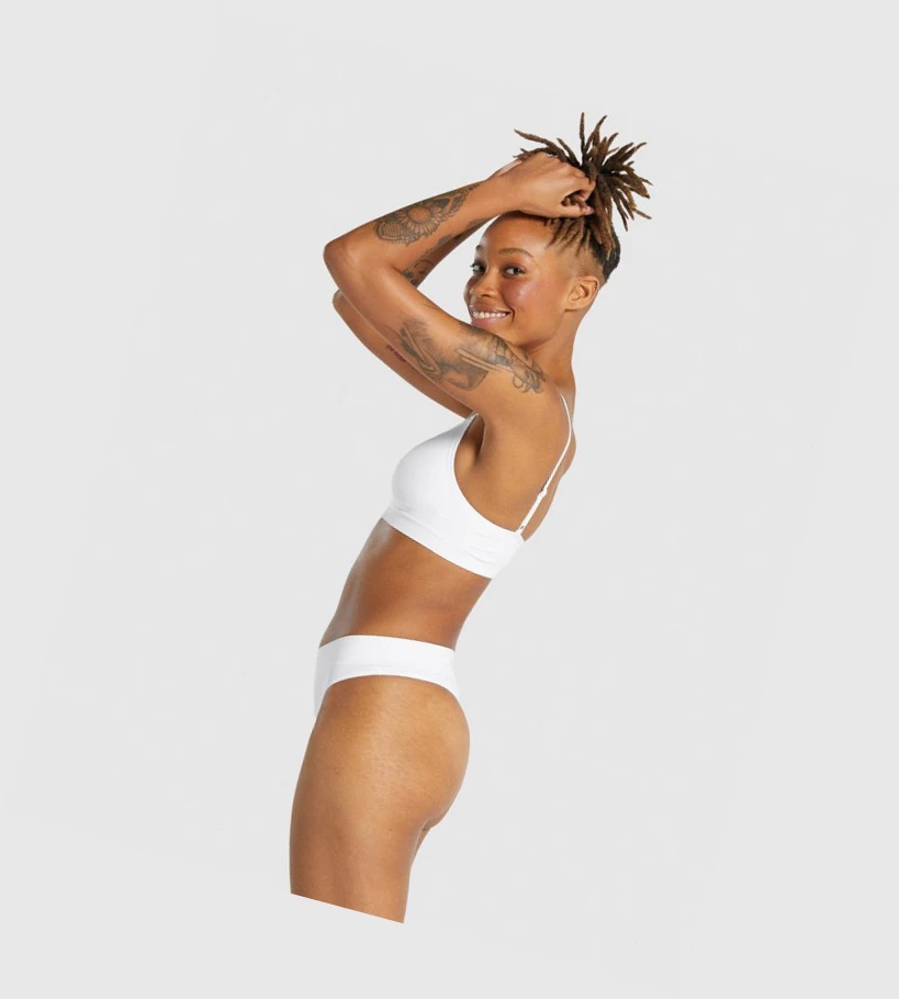 Gymshark Seamless High Neck Bralette Naisten Alusvaatteet Valkoinen | LGXNIM475