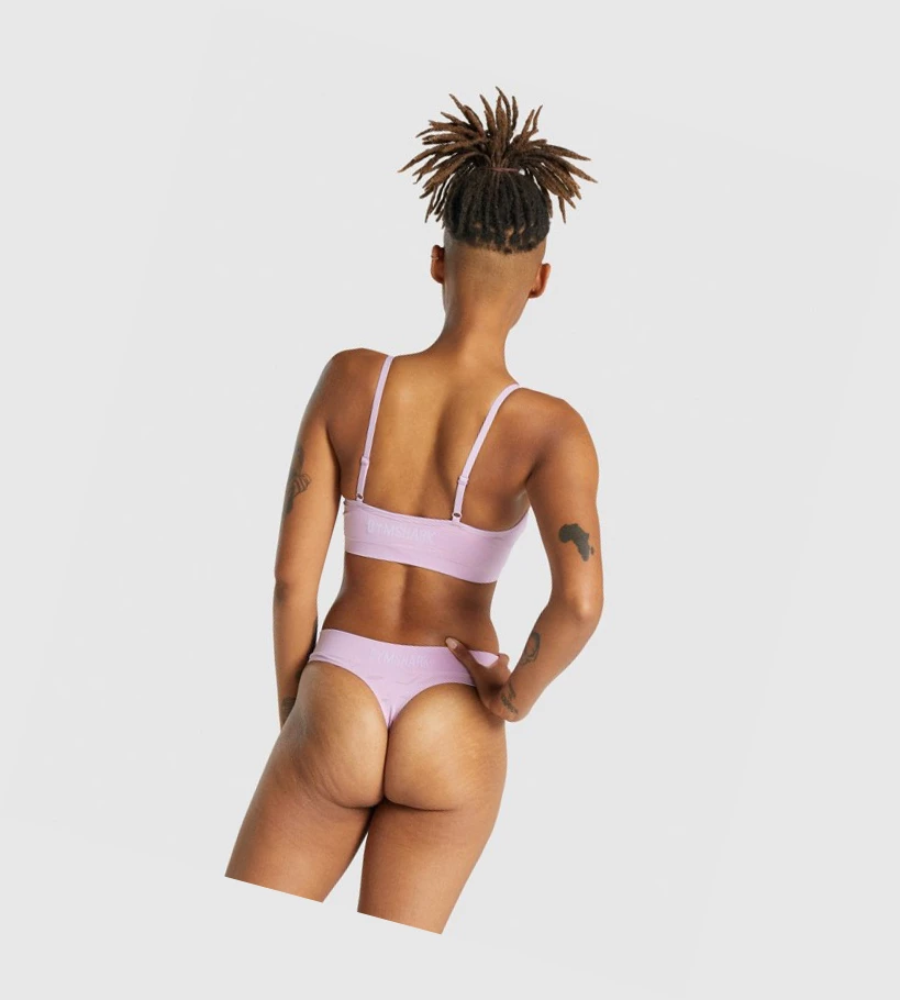 Gymshark Seamless Low Neck Bralette Naisten Alusvaatteet Vaaleanpinkki | EKPZGX781