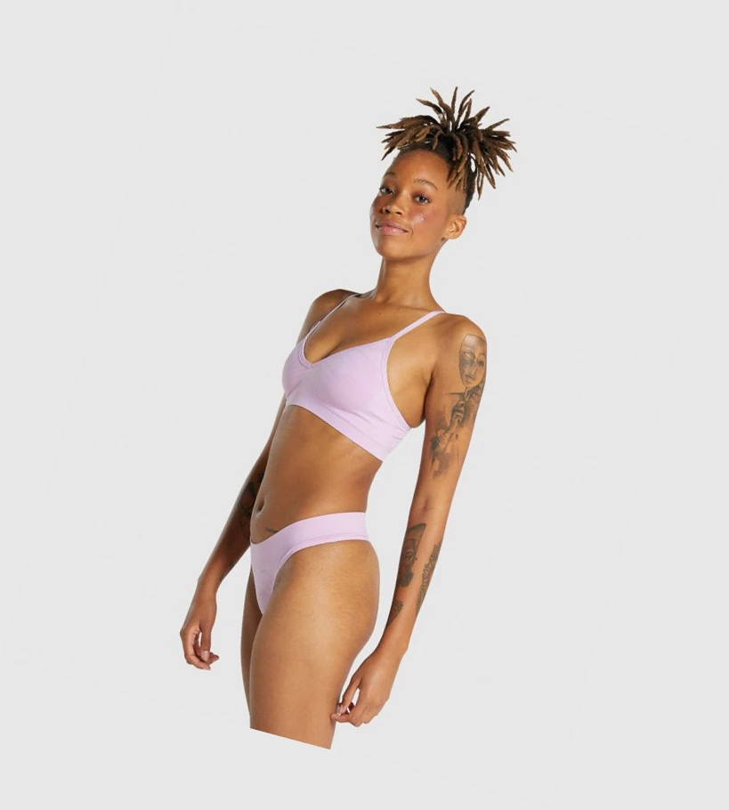 Gymshark Seamless Low Neck Bralette Naisten Alusvaatteet Vaaleanpinkki | EKPZGX781