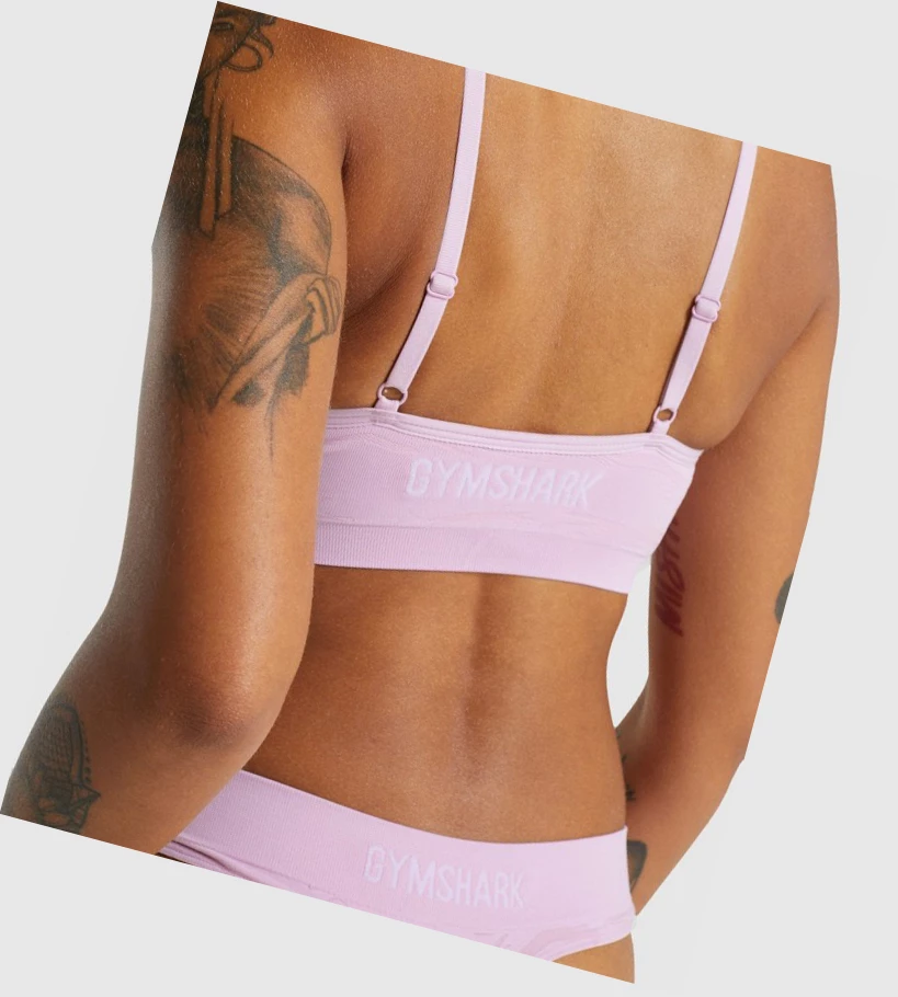 Gymshark Seamless Low Neck Bralette Naisten Alusvaatteet Vaaleanpinkki | EKPZGX781