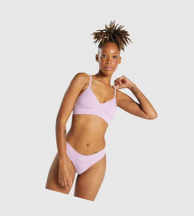 Gymshark Seamless Low Neck Bralette Naisten Alusvaatteet Vaaleanpinkki | EKPZGX781