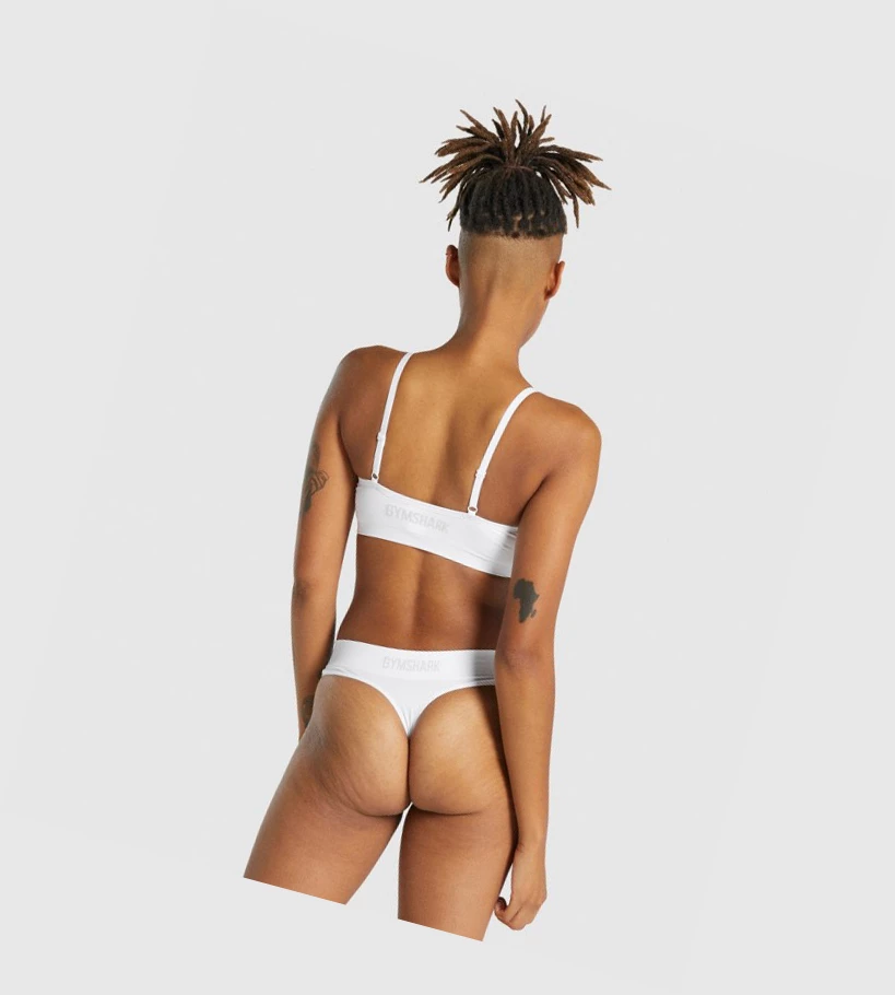 Gymshark Seamless Low Neck Bralette Naisten Alusvaatteet Valkoinen | LGEBYV627