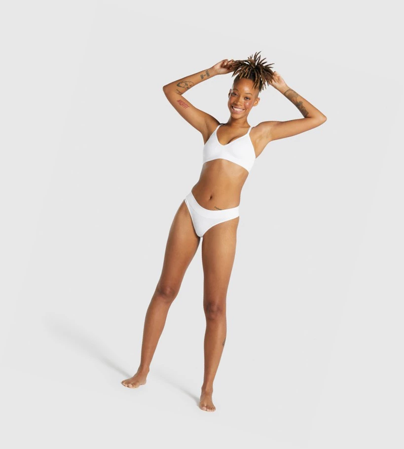 Gymshark Seamless Low Neck Bralette Naisten Alusvaatteet Valkoinen | LGEBYV627