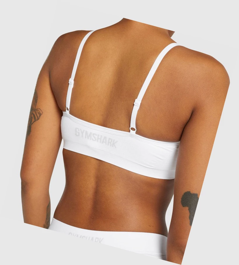 Gymshark Seamless Low Neck Bralette Naisten Alusvaatteet Valkoinen | LGEBYV627