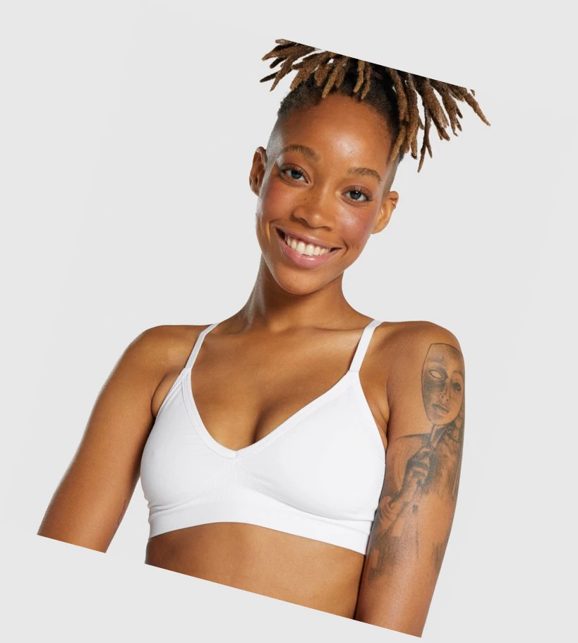 Gymshark Seamless Low Neck Bralette Naisten Alusvaatteet Valkoinen | LGEBYV627