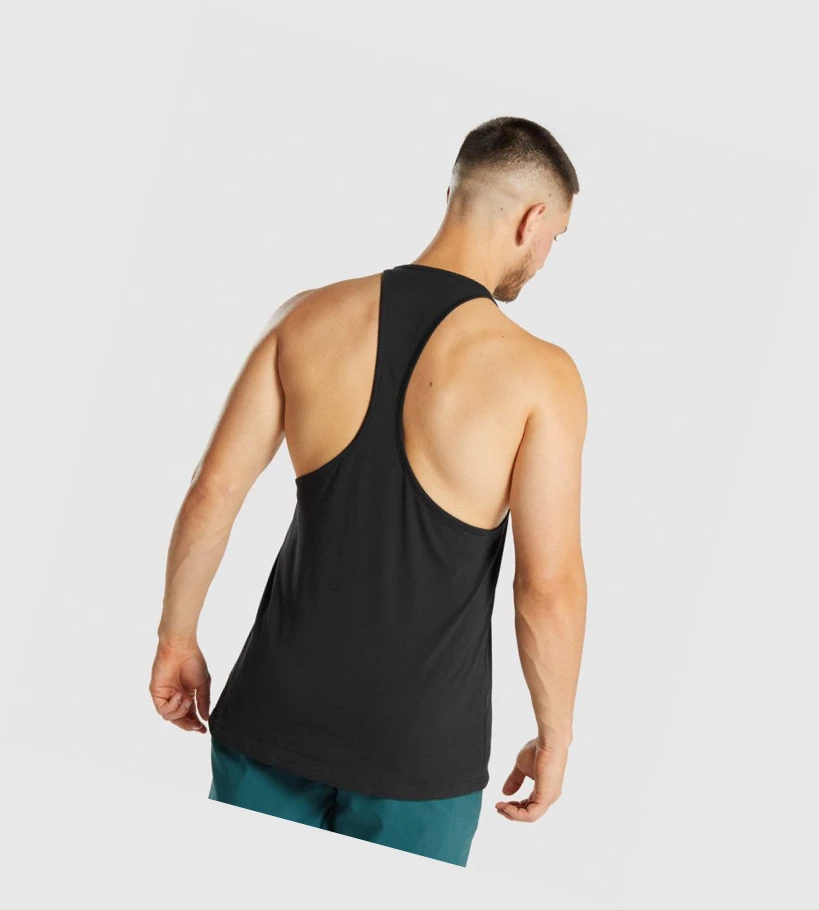 Gymshark Sharkhead Infill Miesten Hihaton Paita Mustat | DPAXKQ016