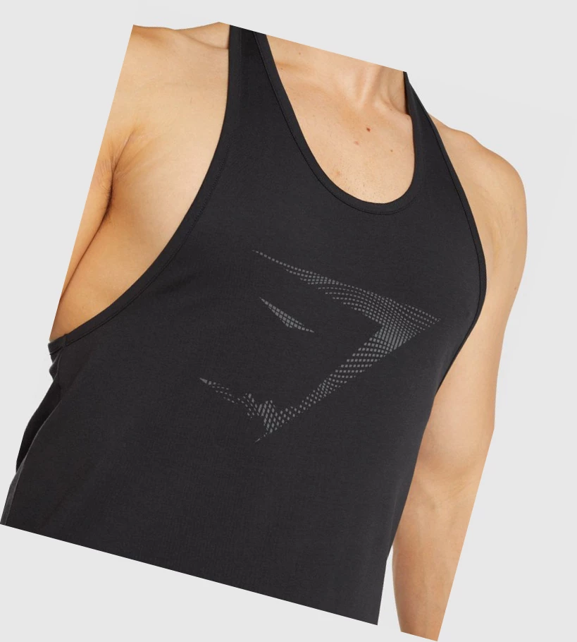 Gymshark Sharkhead Infill Miesten Hihaton Paita Mustat | DPAXKQ016