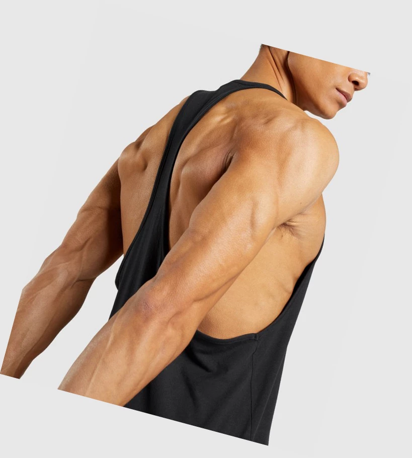 Gymshark Sharkhead Infill Miesten Hihaton Paita Mustat | FONWTZ532
