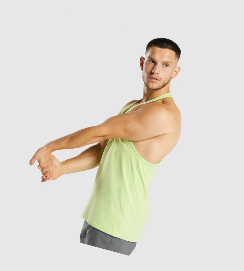 Gymshark Sharkhead Infill Miesten Hihaton Paita Vaaleanvihreä | HRAWVU350