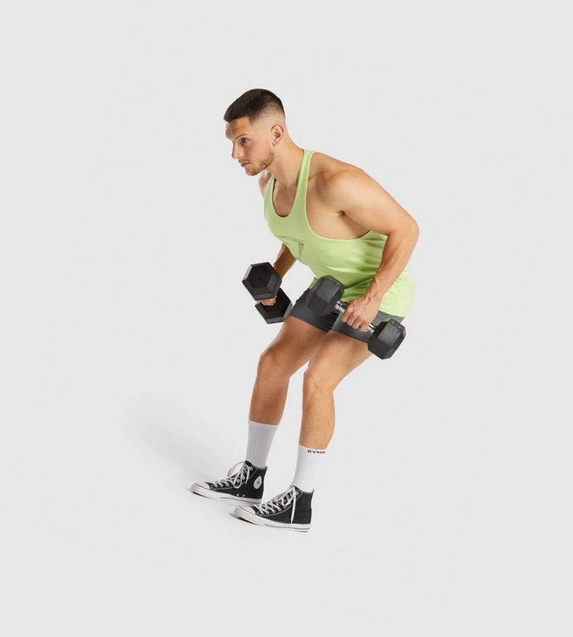 Gymshark Sharkhead Infill Miesten Hihaton Paita Vaaleanvihreä | HRAWVU350