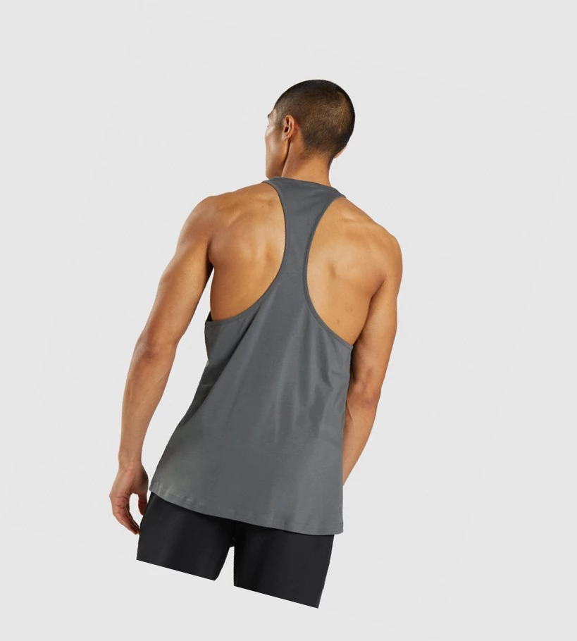 Gymshark Sharkhead Infill Miesten Hihaton Paita Harmaat | YLEGUV561