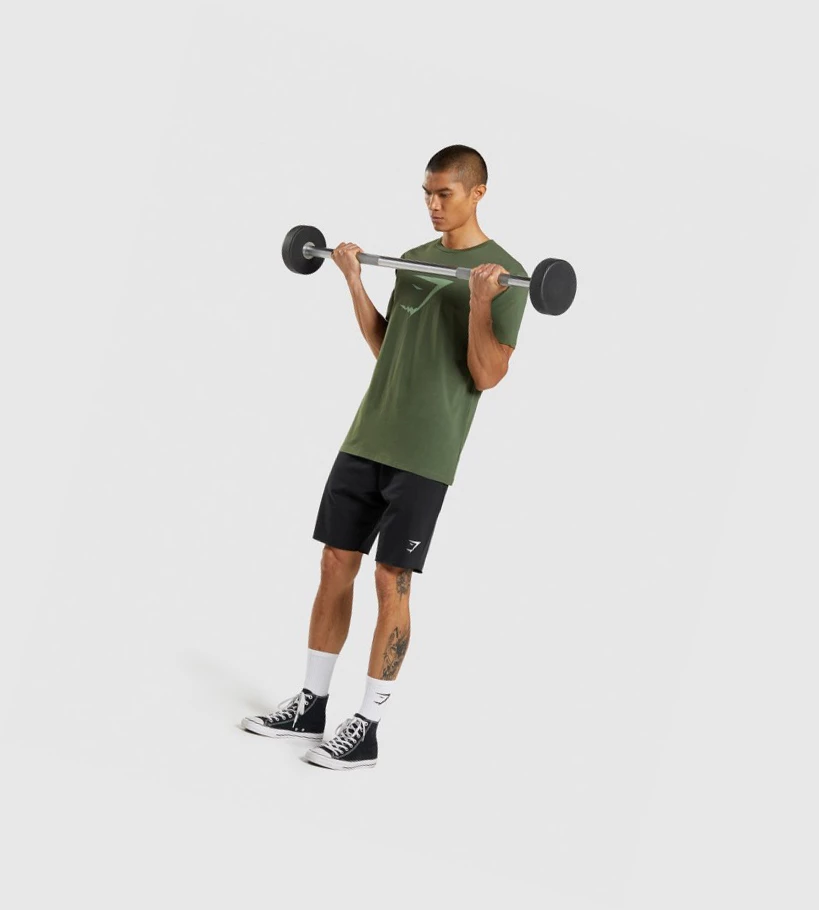 Gymshark Sharkhead Infill Miesten T Paidat Vihreä | WAJVKI157