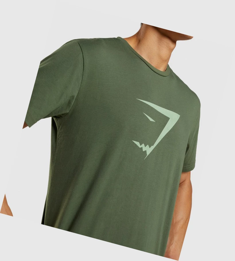 Gymshark Sharkhead Infill Miesten T Paidat Vihreä | WAJVKI157