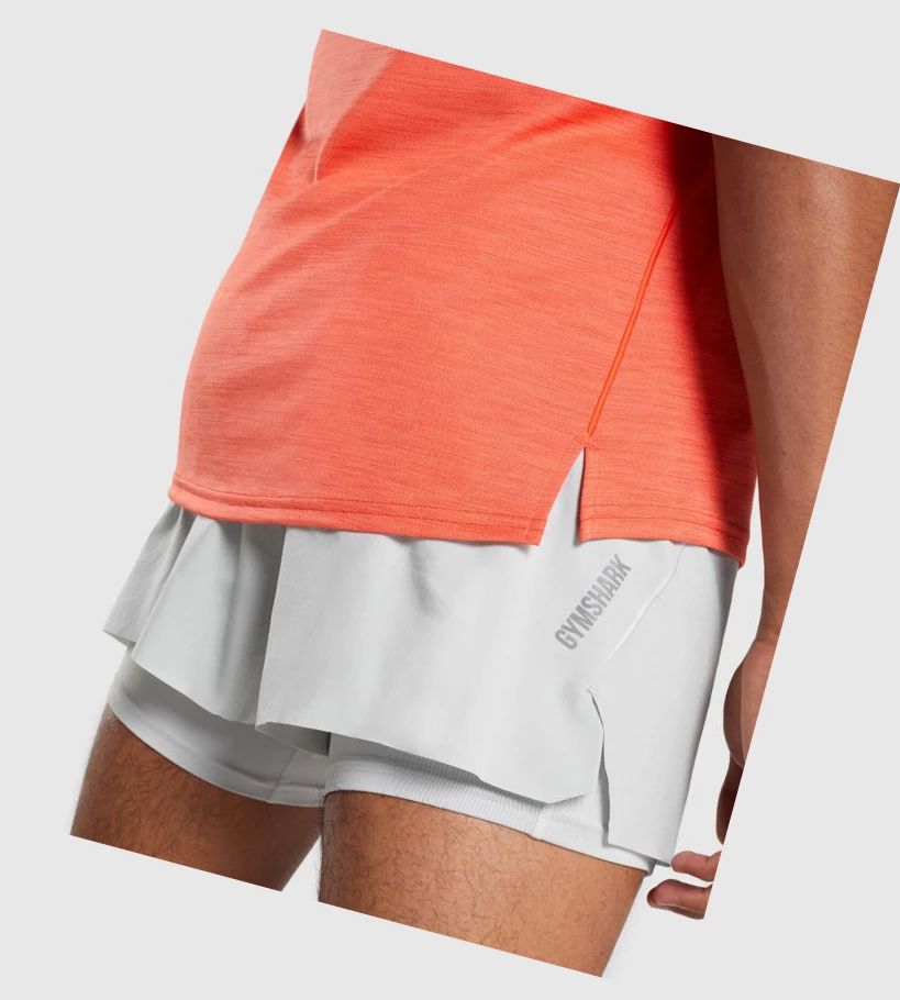 Gymshark Speed Miesten Hihaton Paita Oranssi | RXGWIJ781