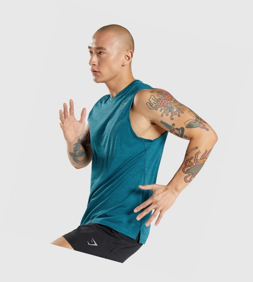 Gymshark Speed Miesten Hihaton Paita Turkoosi Turkoosi | FEPRIS394