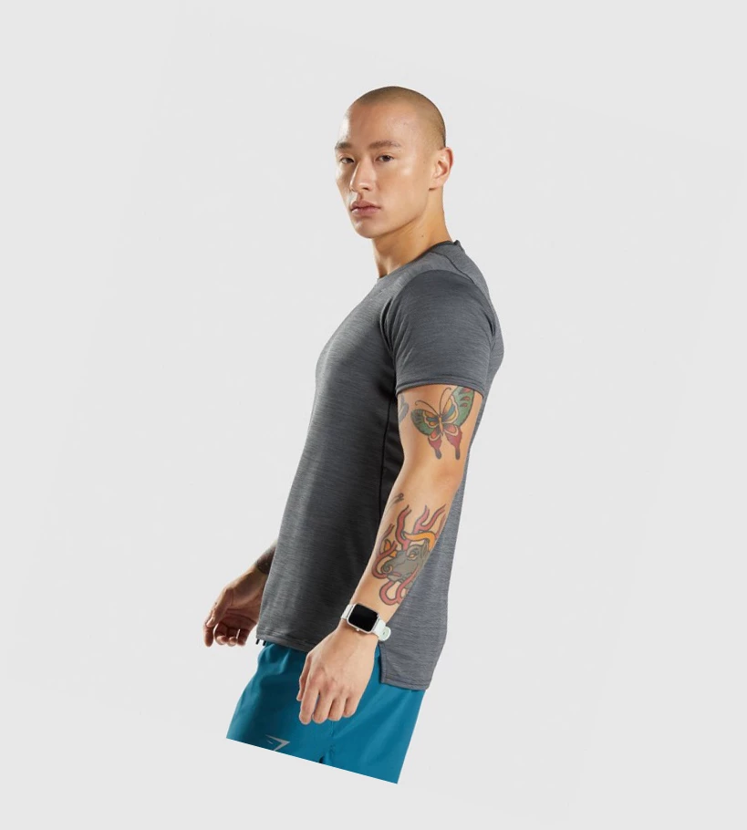 Gymshark Speed Miesten T Paidat Mustat Harmaat | YRBQWM406