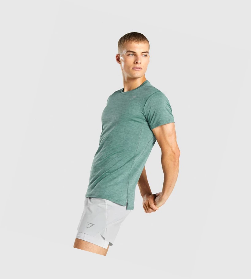 Gymshark Speed Miesten T Paidat Tummanvihreä | FMNRBG734