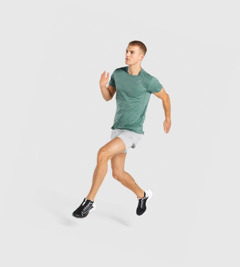 Gymshark Speed Miesten T Paidat Tummanvihreä | FMNRBG734