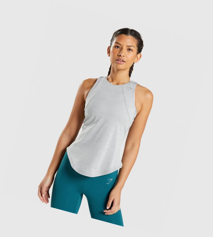 Gymshark Speed Naisten Hihaton Paita Harmaat Vihreä | WFNEIH759