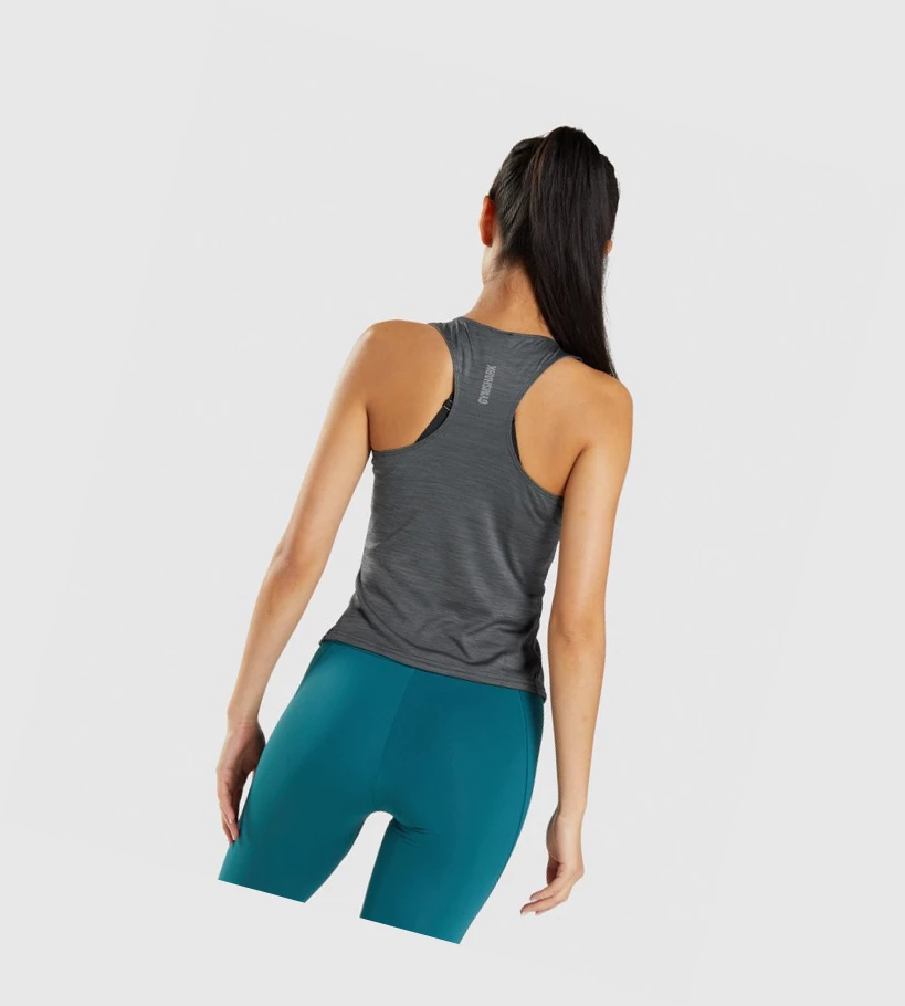 Gymshark Speed Naisten Hihaton Paita Mustat Harmaat | KEGOPX894