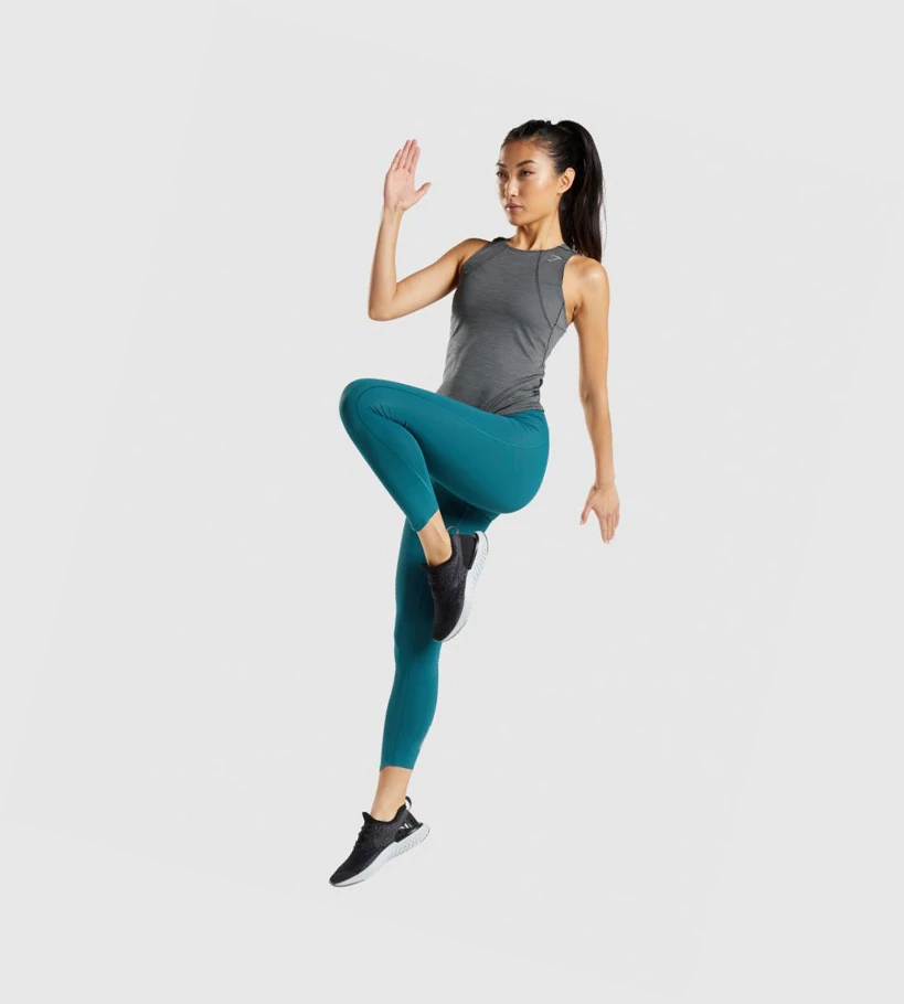 Gymshark Speed Naisten Hihaton Paita Mustat Harmaat | KEGOPX894