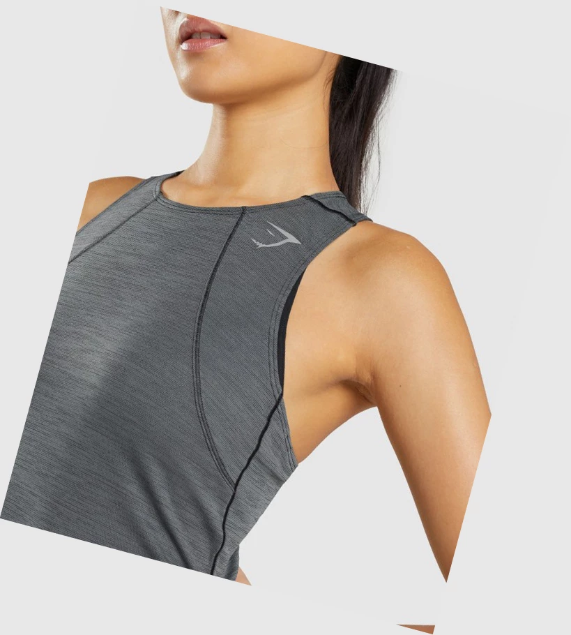 Gymshark Speed Naisten Hihaton Paita Mustat Harmaat | KEGOPX894