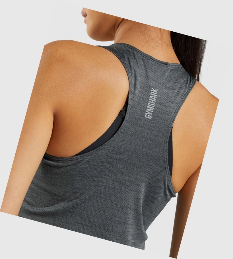 Gymshark Speed Naisten Hihaton Paita Mustat Harmaat | KEGOPX894