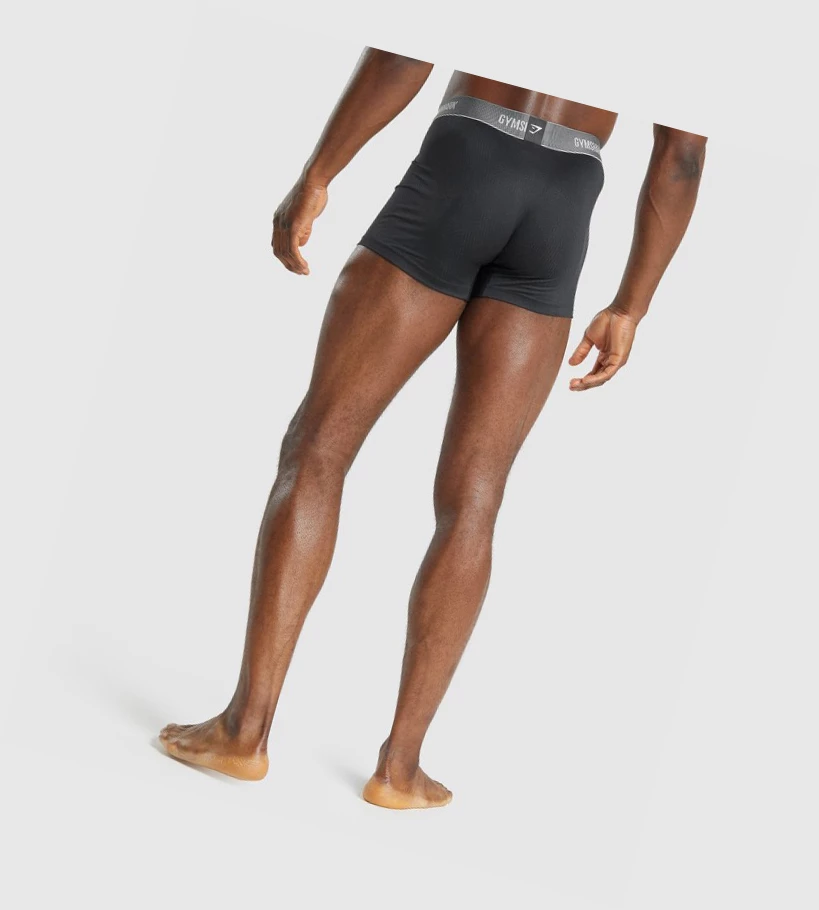 Gymshark Sports Tech Boxers 2pk Miesten Alusvaatteet Mustat | ZVNESC504