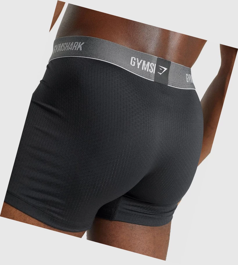 Gymshark Sports Tech Boxers 2pk Miesten Alusvaatteet Mustat | ZVNESC504