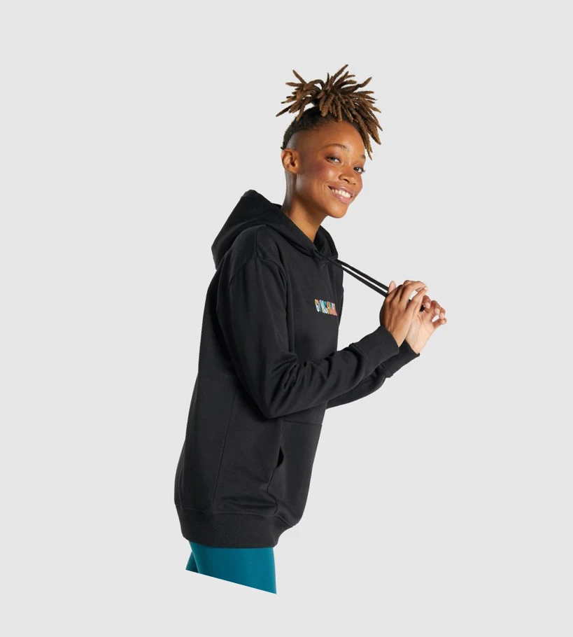 Gymshark Sundae Graafinen Oversized Naisten Vaatteet Mustat | AYLITW802