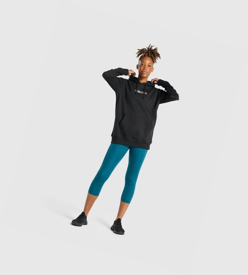 Gymshark Sundae Graafinen Oversized Naisten Vaatteet Mustat | AYLITW802