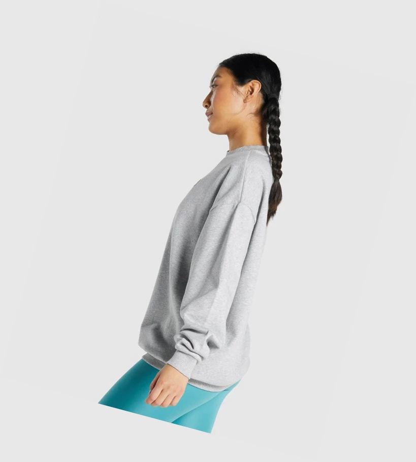 Gymshark Sundae Graafinen Oversized Sweatshirt Naisten Vaatteet Vaaleanharmaat | YTIKLE046