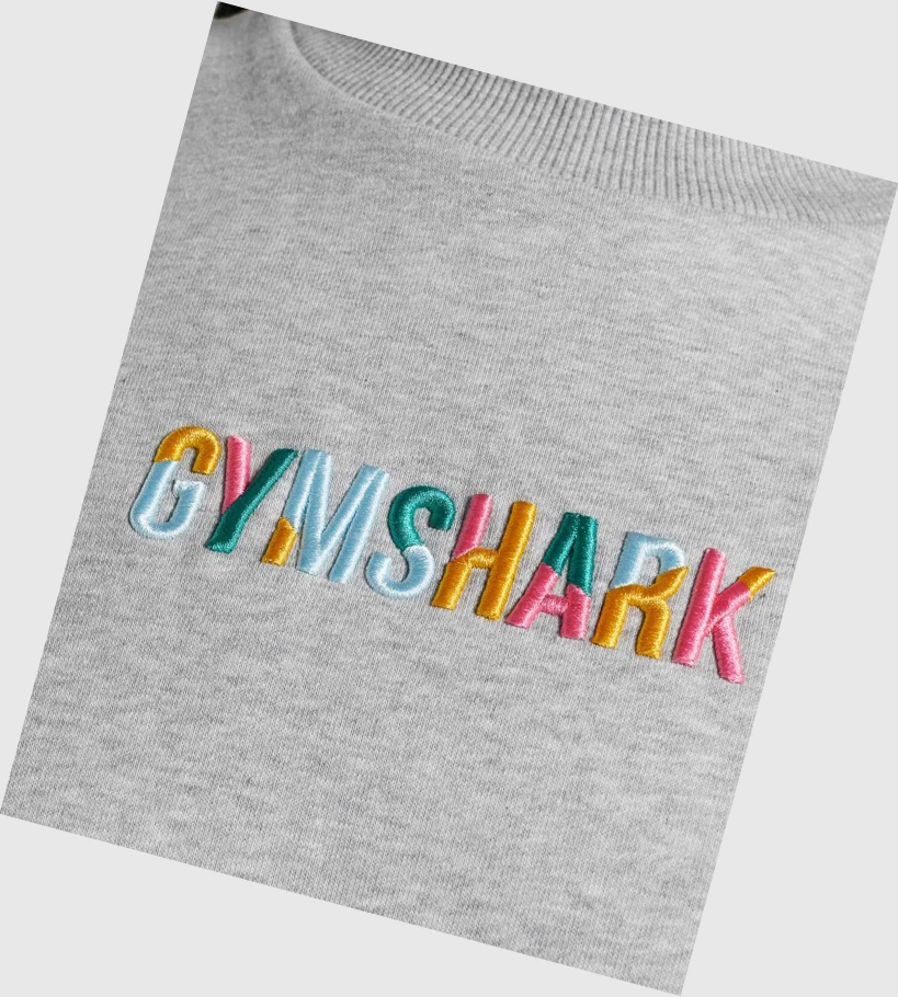 Gymshark Sundae Graafinen Oversized Sweatshirt Naisten Vaatteet Vaaleanharmaat | YTIKLE046