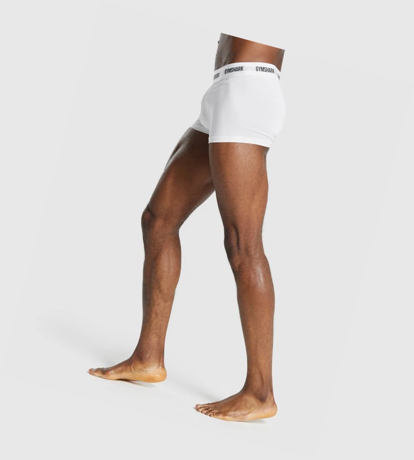 Gymshark Trunk 2pk Miesten Alusvaatteet Valkoinen | 758AIJLWM