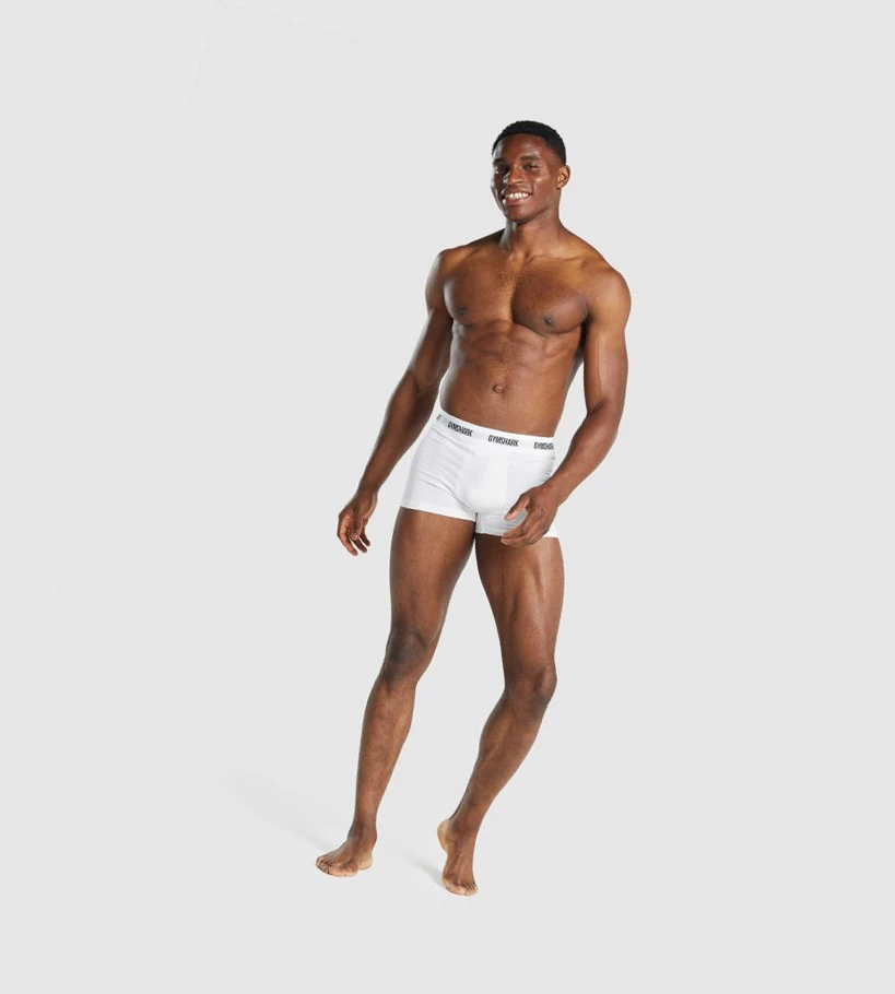 Gymshark Trunk 2pk Miesten Alusvaatteet Valkoinen | 758AIJLWM