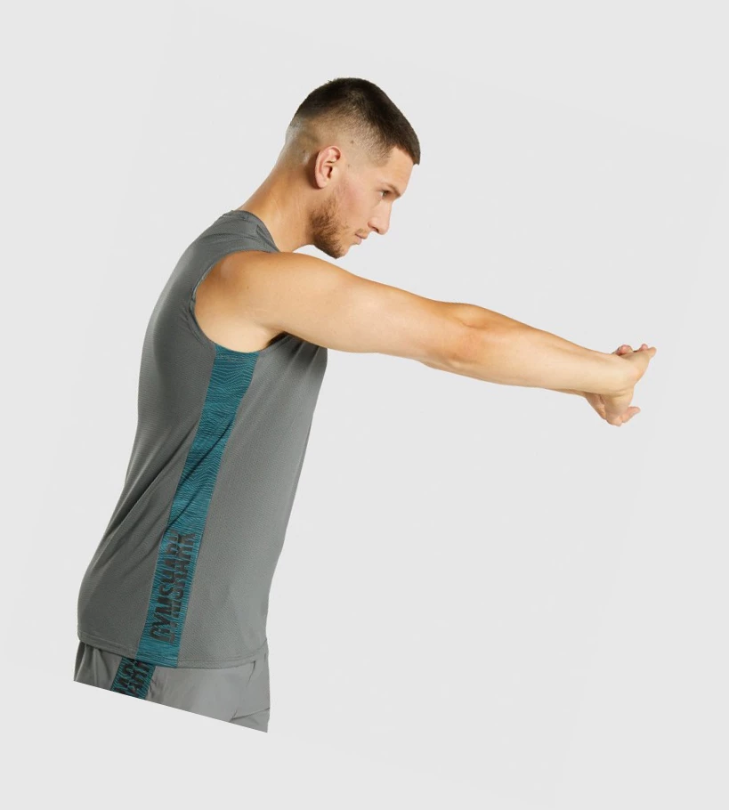 Gymshark Urheilu Miesten Hihaton Paita Harmaat | HBVRNT320