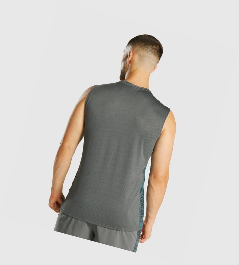 Gymshark Urheilu Miesten Hihaton Paita Harmaat | HBVRNT320