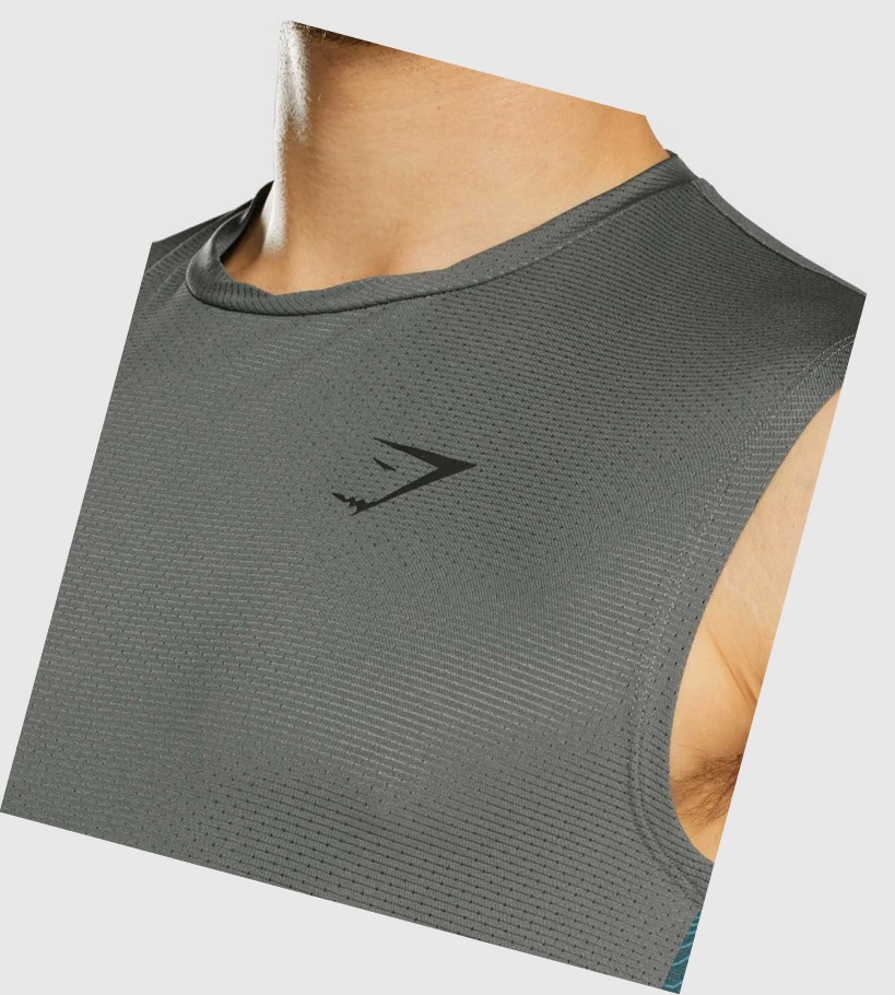Gymshark Urheilu Miesten Hihaton Paita Harmaat | HBVRNT320