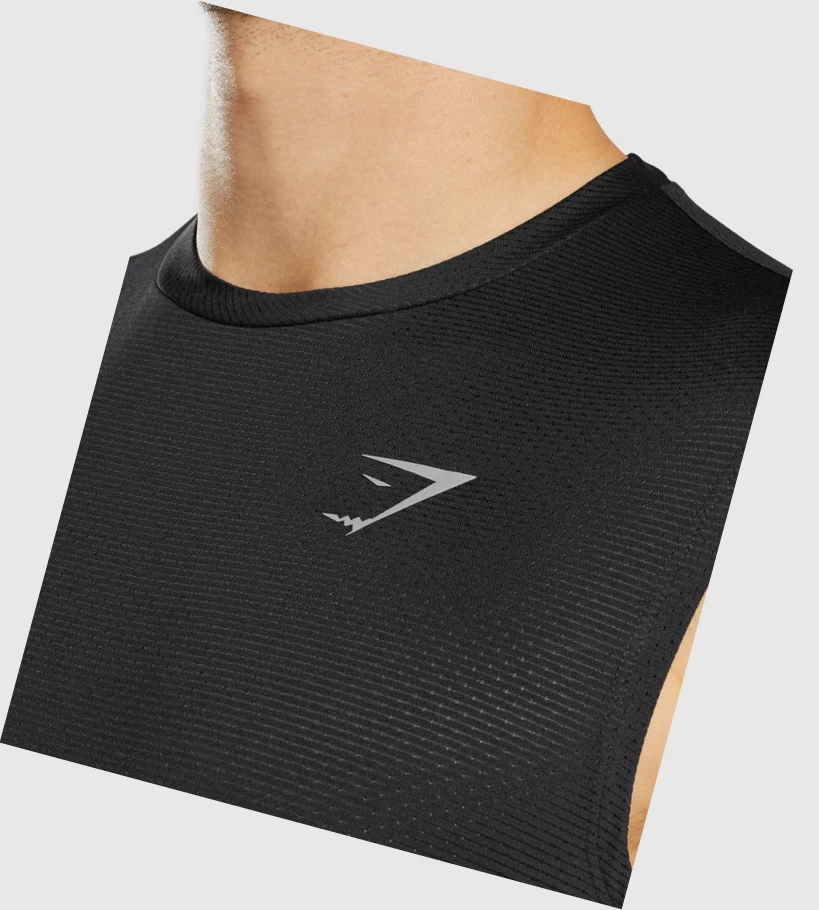 Gymshark Urheilu Miesten Hihaton Paita Mustat | DUEKZG390