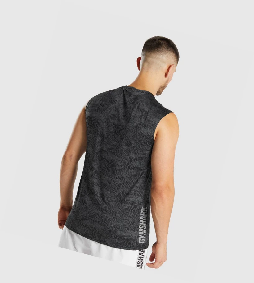 Gymshark Urheilu Miesten Hihaton Paita Mustat | HOZENA532