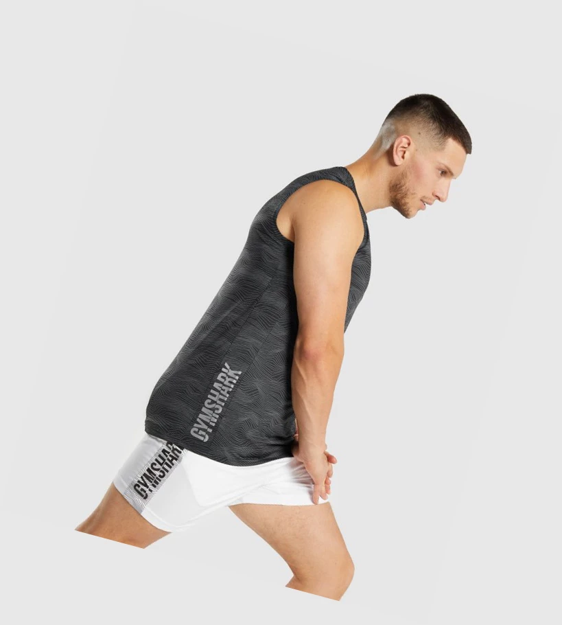Gymshark Urheilu Miesten Hihaton Paita Mustat | HOZENA532