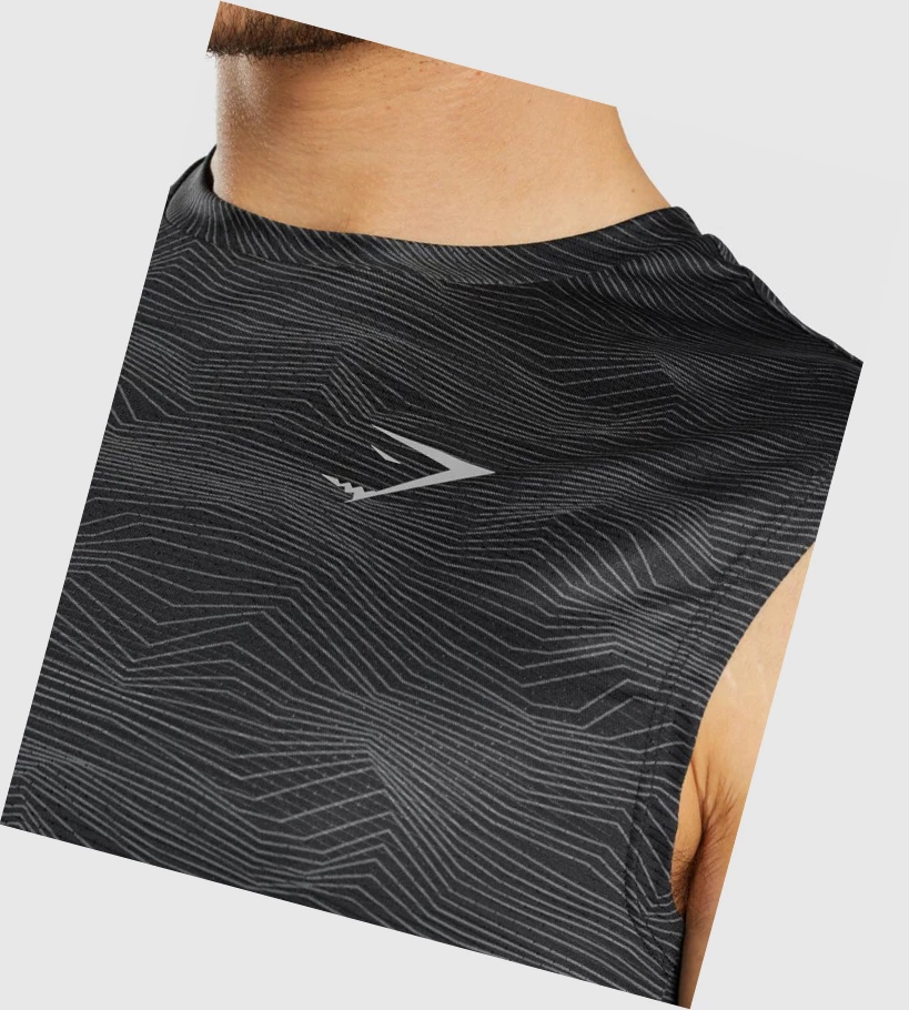 Gymshark Urheilu Miesten Hihaton Paita Mustat | HOZENA532