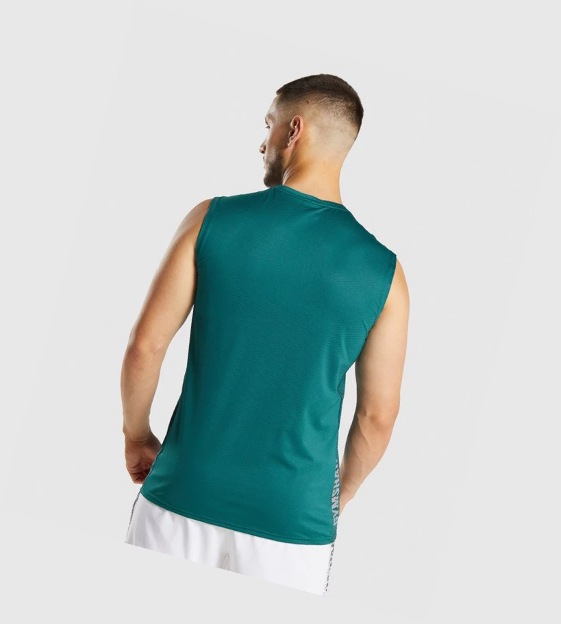 Gymshark Urheilu Miesten Hihaton Paita Turkoosi | GYSDCN659