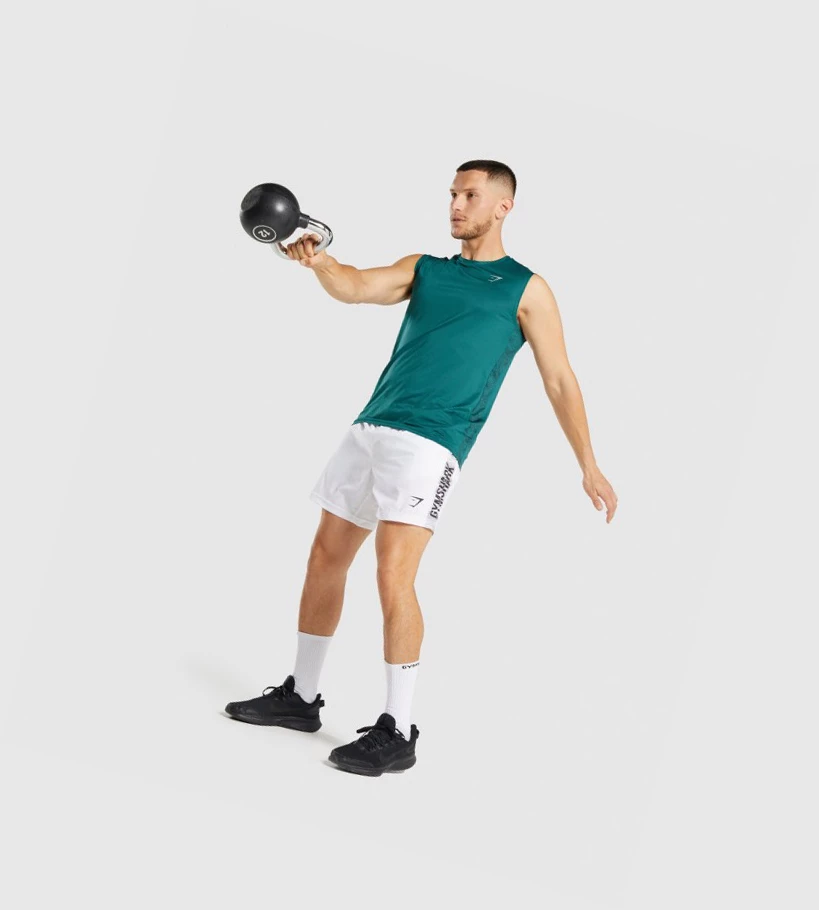 Gymshark Urheilu Miesten Hihaton Paita Turkoosi | GYSDCN659